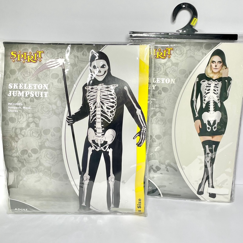 Spirit Halloween Skeleton Couple Costumes